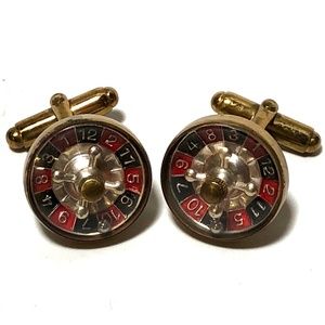 Vintage Austria Roulette Wheel Las Vegas Cufflinks
